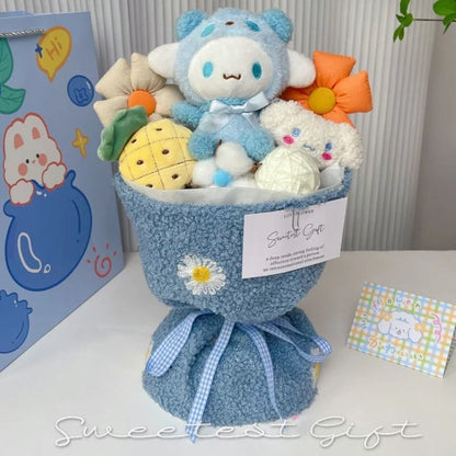 Sanrio Plush Flower Bouquet | Cute Cartoon Plush Dolls • Everlasting Plush Flowers