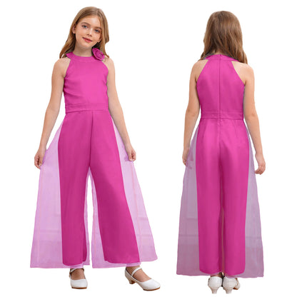 Girls Halter Neck Sleeveless Wide Leg Jumpsuit (6-14 YRS)