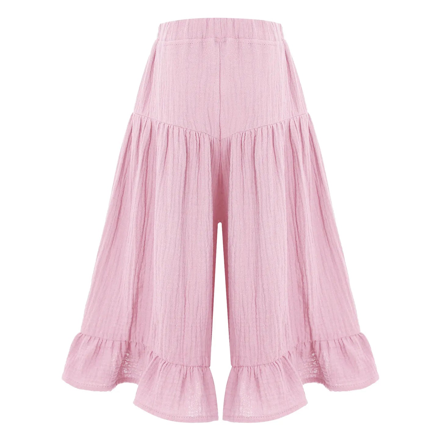 Girls Wide Leg Ruffled Trousers (Age 6M-8YRS)