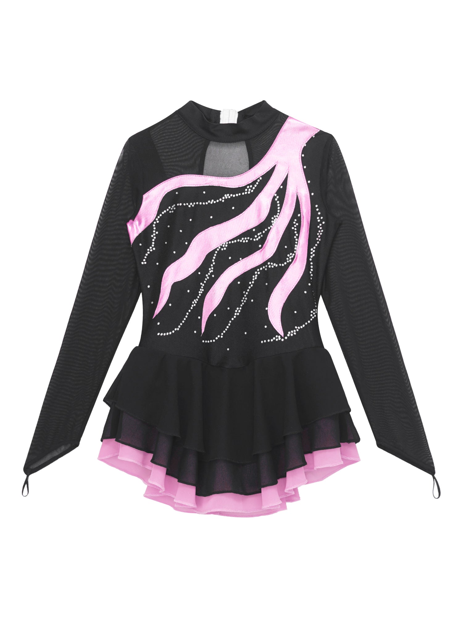 Girls Rhinestone Figure Skating Leotard Dress (Age 6-16 YRS)