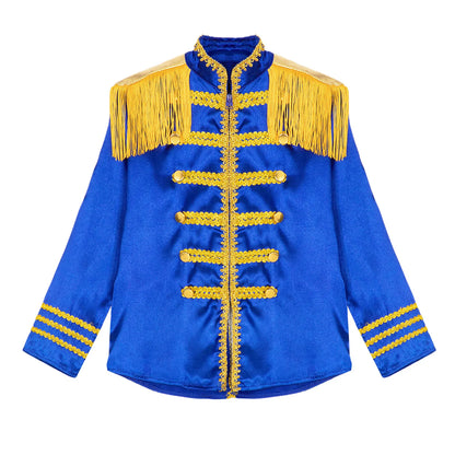 Girls 60s Retro Band Musician Costume Tassel Jacket (Age 6-16 YRS)