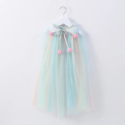 Girls Princess Sequin Dress Up Cape (24M-12 YRS) EL14A0 Size S(65 cm)
