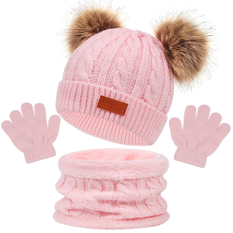 Baby/Toddler Hat Scarf & Gloves Set (Age 12M-5YRS)
