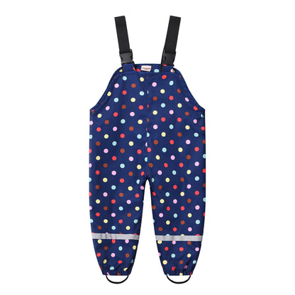 Toddler Rain Adjustable Printed Waterproof Trousers Overalls (Age 18M-6YRS)