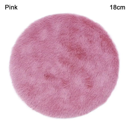 Mini Plush Carpet 1: 12 Dollhouse Prop 12-18cm Pink