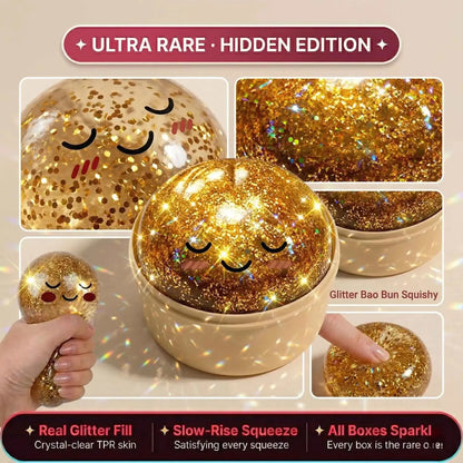 Ultra Rare Gold Glitter Dumpling Squishy – Sensory Stress Toy