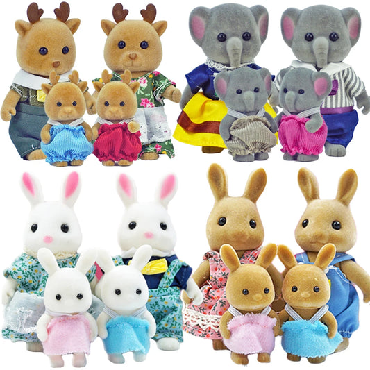 Bunny Familyes Forest Animal 1:12 Scale Dollhouse Miniatures