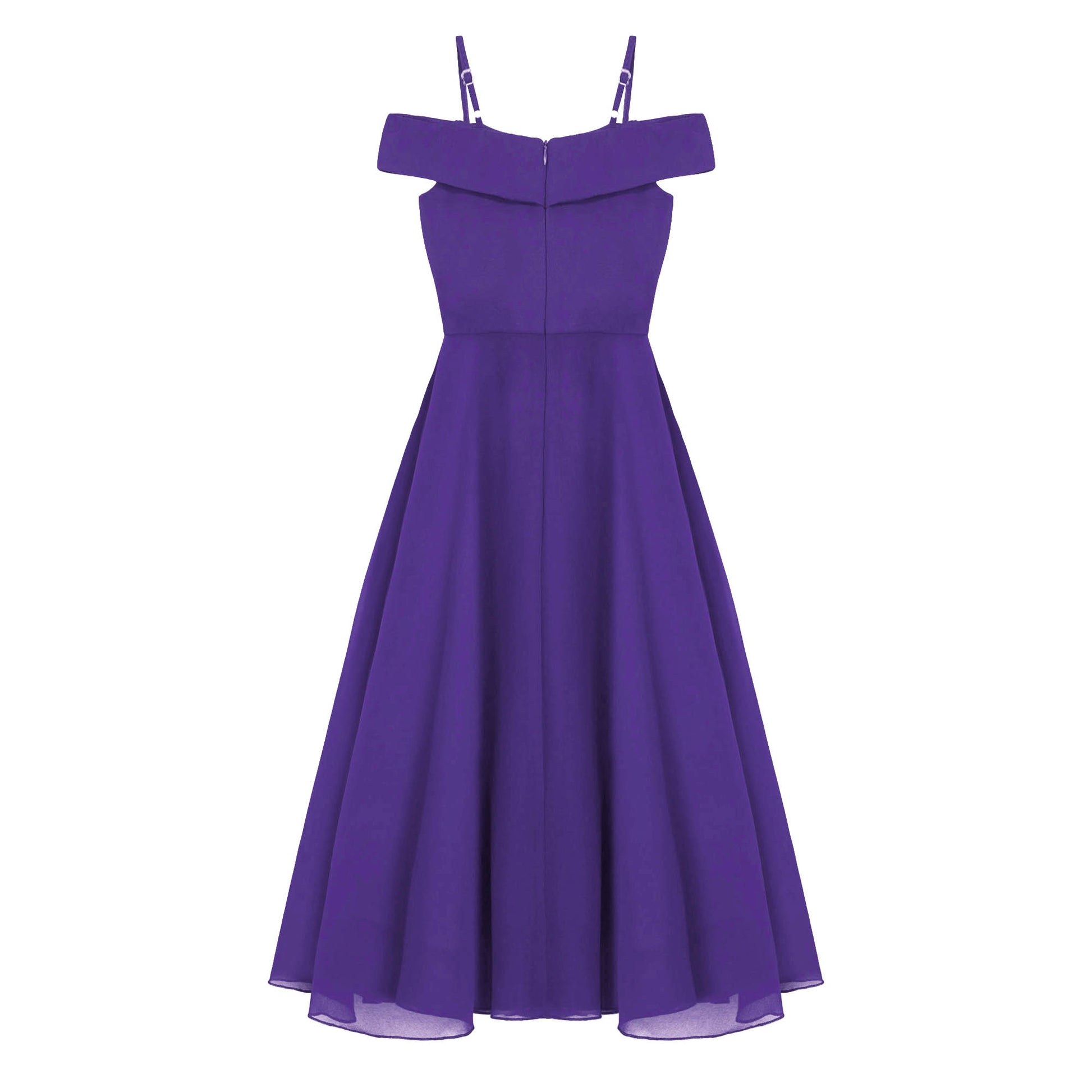 Girls Chiffon Off-the-Shoulder Adjustable A-Line Dress (Age 4-16 YRS)