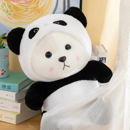 Transforming Animal Costume Teddy Bear Plush | Panda, Red Hood, Blue & Pink Creatures - 50cm Panda Bear