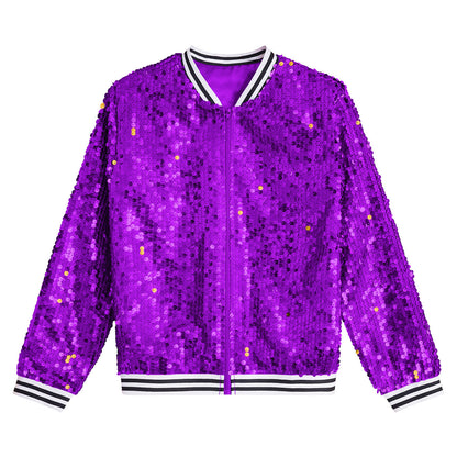 Girls Sequins Baseball Bomber Jackets (Age 6-16 YRS)