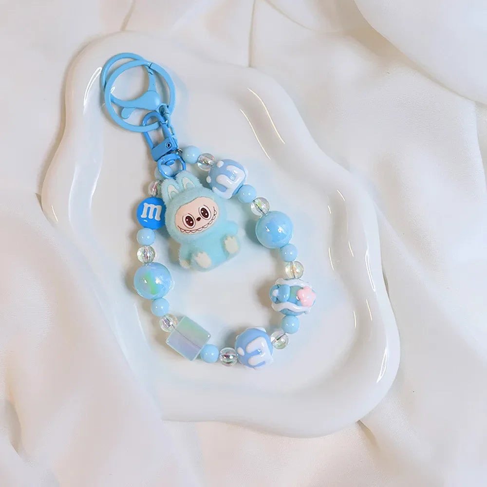 Labubu Doll Keychain Beaded Backpack Pendant