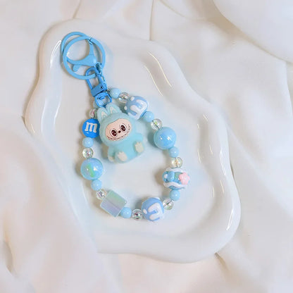 Labubu Doll Keychain Beaded Backpack Pendant