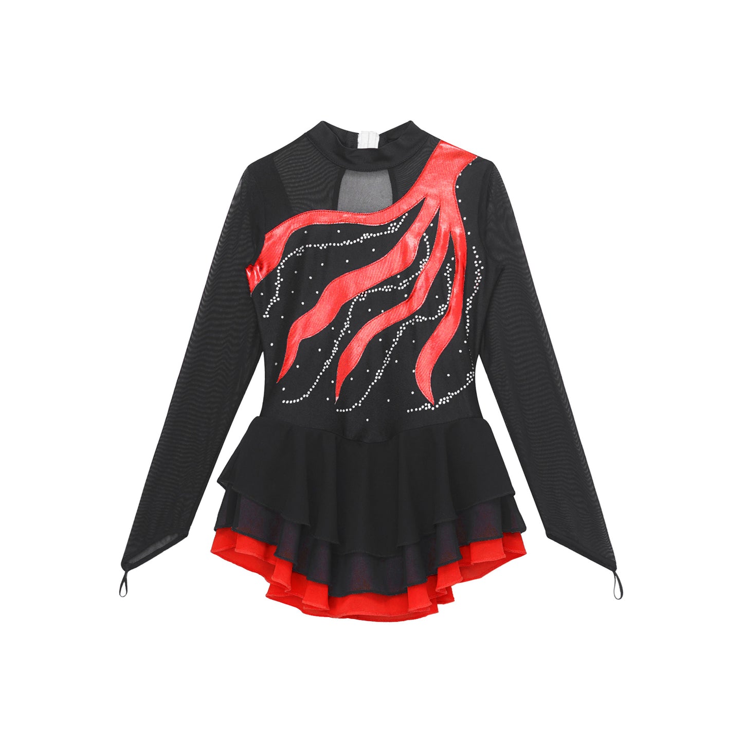 Girls Rhinestone Figure Skating Leotard Dress (Age 6-16 YRS)