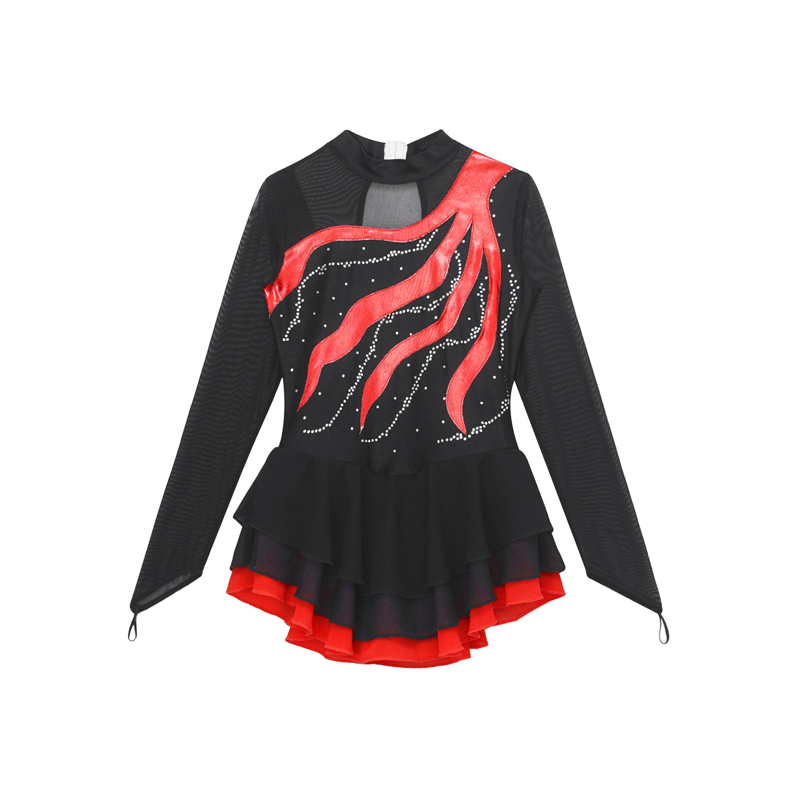 Girls Rhinestone Figure Skating Leotard Dress (Age 6-16 YRS)