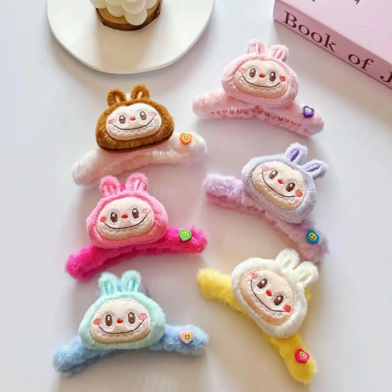 Labubu Double‑Sided Fabric Hair Clips | 3D Labubu Doll Barrettes