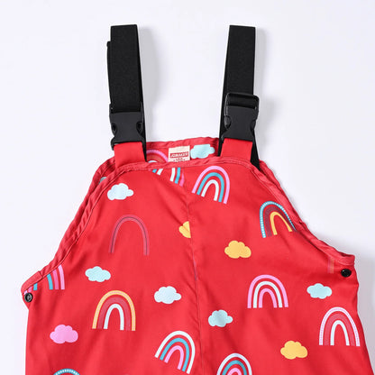 Toddler Rain Adjustable Printed Waterproof Trousers Overalls (Age 18M-6YRS)