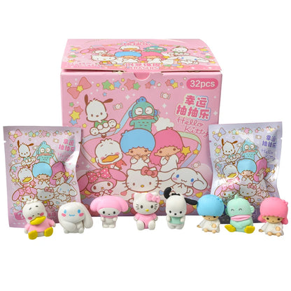 Blind Box Figures - Labubu & Pokémon Erasers- 32 Pack