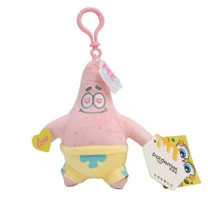 Plush SpongeBob Patrick Star Gary Squidward Tentacles Stuffed Keychain Pendant - 12cm