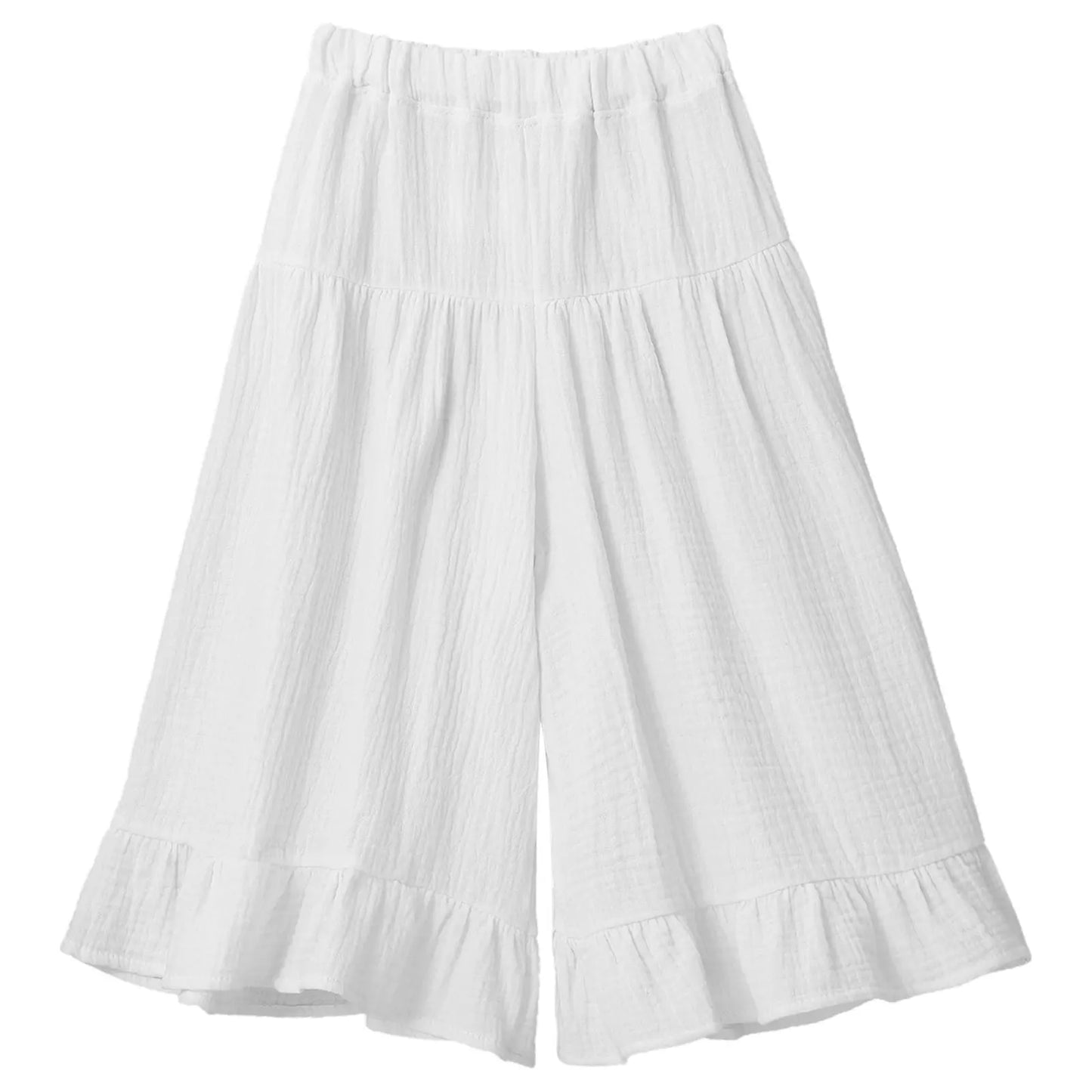 Girls Wide Leg Ruffled Trousers (Age 6M-8YRS)