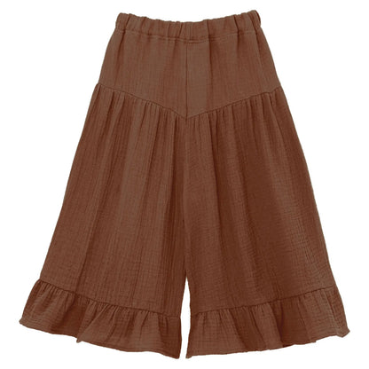 Girls Wide Leg Ruffled Trousers (Age 6M-8YRS)
