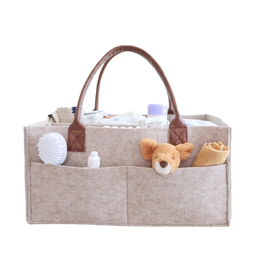 Baby Nursery Diaper Organiser Basket Brown