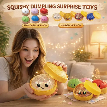 Ultra Rare Gold Glitter Dumpling Squishy – Sensory Stress Toy