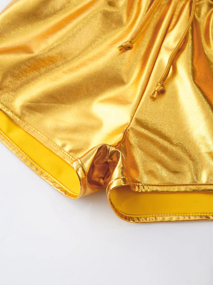 Girls Metallic Drawstring Shorts (Age 3-12 YRS)