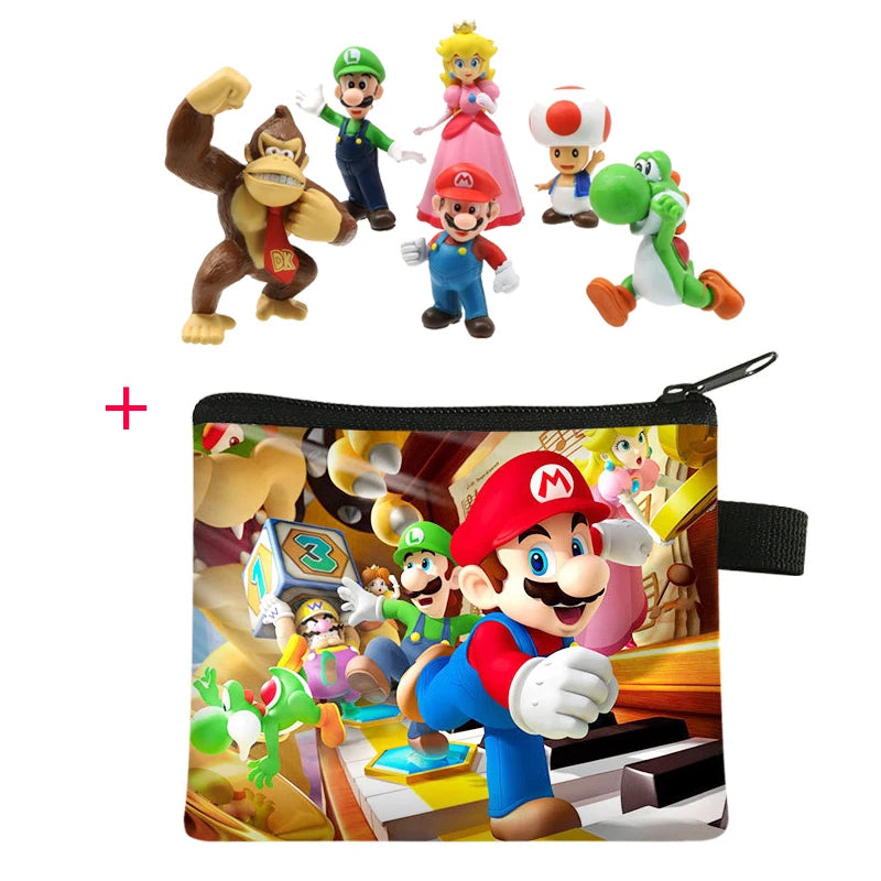 Super Mario Bros Action Figure Set – 6-Piece PVC Model Collection | Luigi, Yoshi, Donkey Kong & More