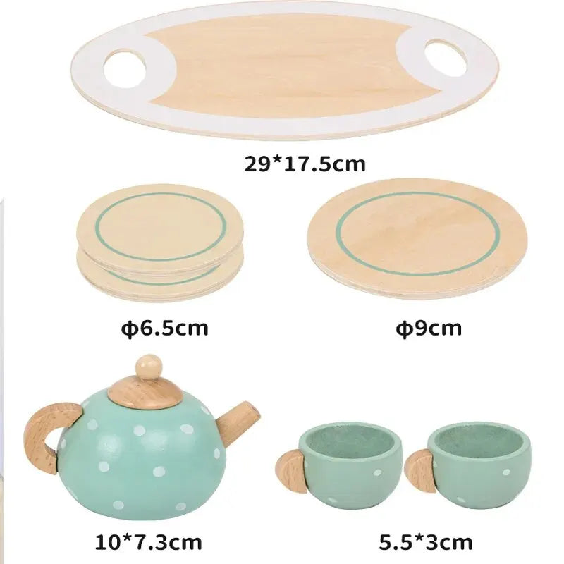 15-Piece Wooden Afternoon Tea Set For Children