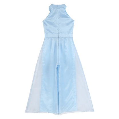 Girls Halter Neck Sleeveless Wide Leg Jumpsuit (6-14 YRS)