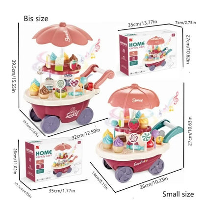 Children's Mini Candy Ice Cream Cart with Lighting Music Toy