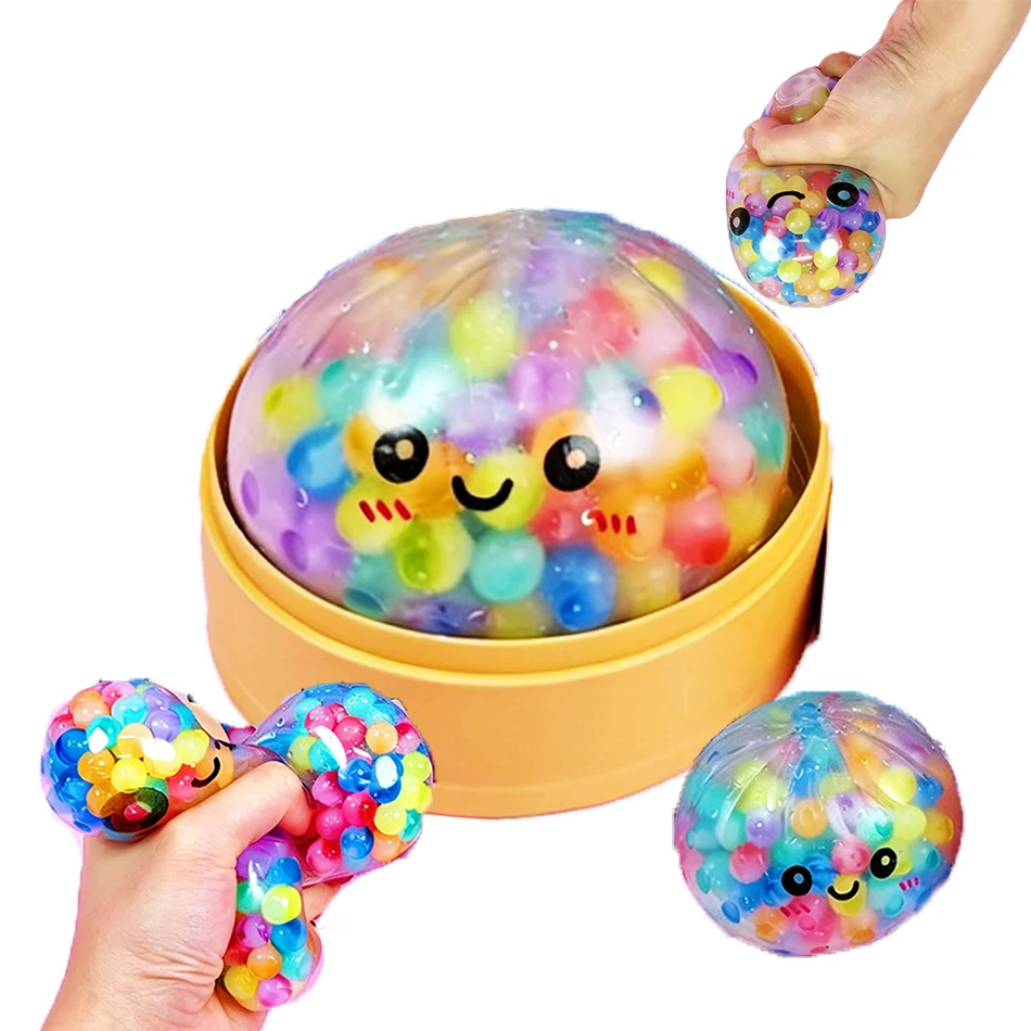 Mini Dumpling Squishy With Steamer – Crystal Soft Stress Relief Toy