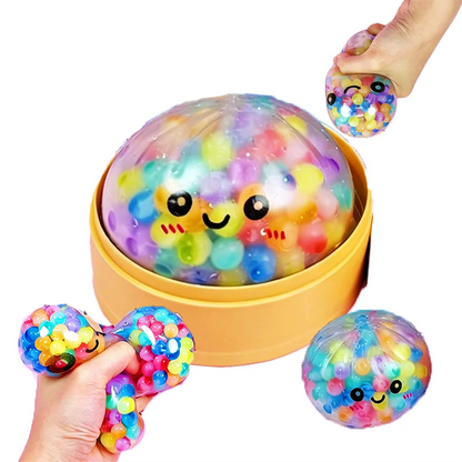 Mini Dumpling Squishy With Steamer – Crystal Soft Stress Relief Toy