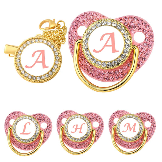 Luxury Rhinestone Baby Pacifier Clip Personalised Dummy