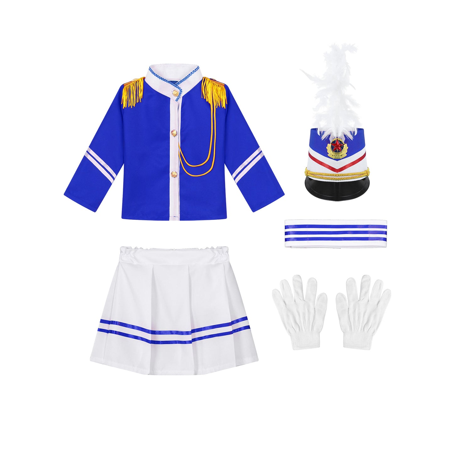 Boys/Girls Nutcracker Drum and Trumpet Team Costume (Age 4-12YRS)