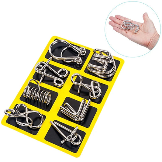 8Pcs/Set Metal Montessori Puzzle Game m