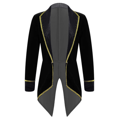 Kids Circus Ringmaster Jacket Long Sleeves Tuxedo Coat (Age 4-16 YRS)