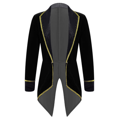 Kids Circus Ringmaster Jacket Long Sleeves Tuxedo Coat (Age 4-16 YRS)