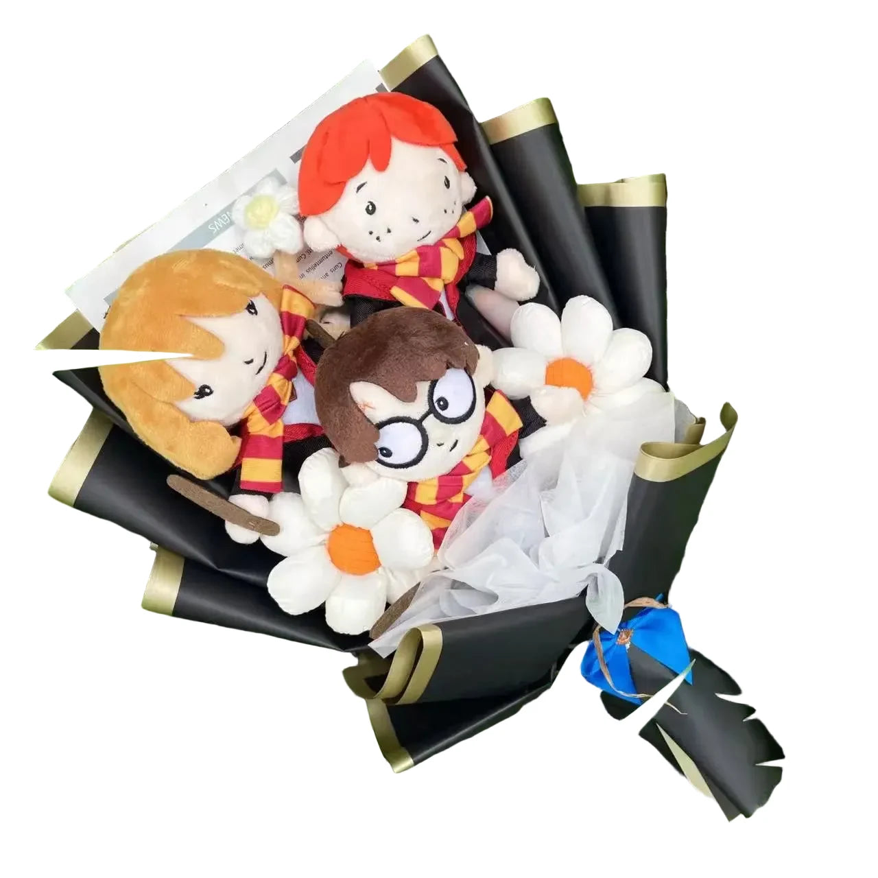 Harry Potter Plush Bouquet | Handmade Wizarding World Stuffed Doll Flower Arrangement