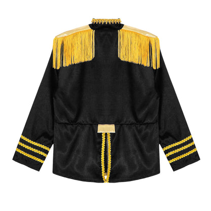 Girls 60s Retro Band Musician Costume Tassel Jacket (Age 6-16 YRS)