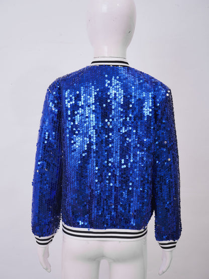 Girls Sequins Baseball Bomber Jackets (Age 6-16 YRS)