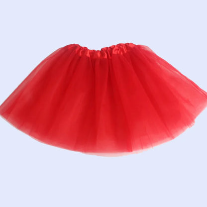 Girls Ballet Tutus Mini Skirt (Age 24M-7 YRS) Red 2-7Y