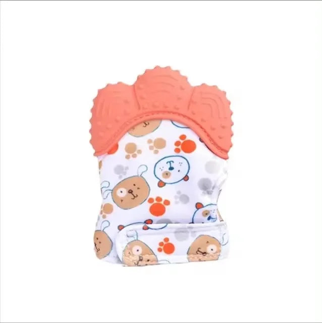 Baby Teething Silicone Mittens Orange
