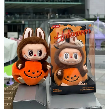 Labubu Happy Halloween Party Series-Sitting Pumpkin Vinyl Plush Pendant