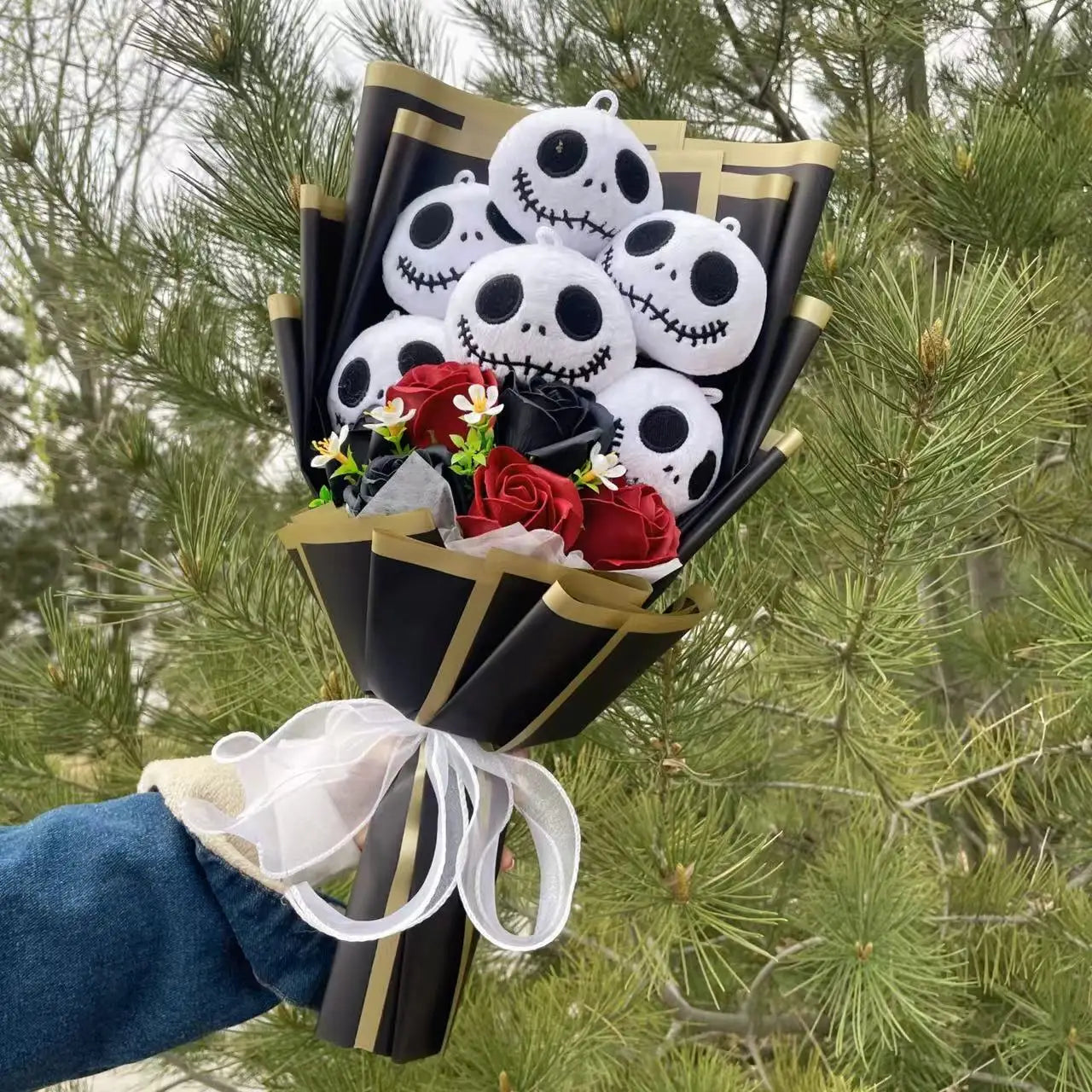Jack Skellington Plush Flower Gift Bouquet – 40cm | Nightmare Before Christmas Stuffed Toy Arrangement