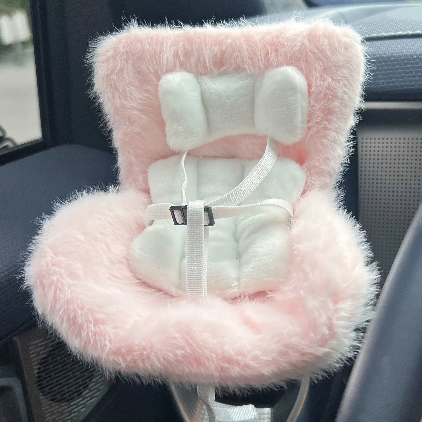 Labubu Doll Plush Car Seat 18cm Pink