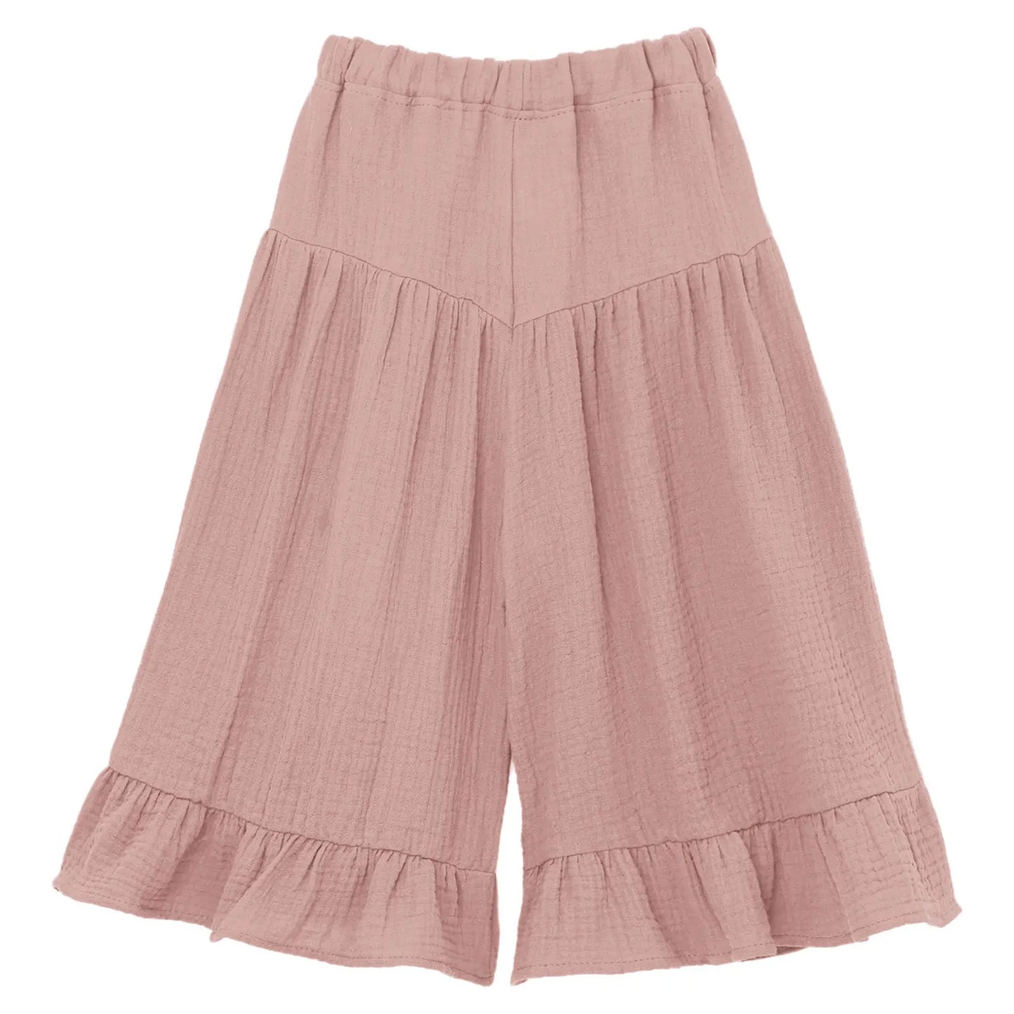 Girls Wide Leg Ruffled Trousers (Age 6M-8YRS)