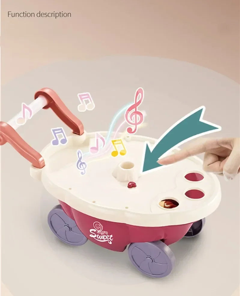 Children's Mini Candy Ice Cream Cart with Lighting Music Toy