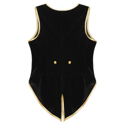 Boys Medieval Renaissance Tailcoat Vest Costume (Age 6-16YRS)