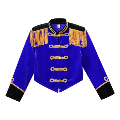 Kids Circus Ringmaster Costume Long Sleeve Fringe Tassel Jacket (Age 6-14YRS)